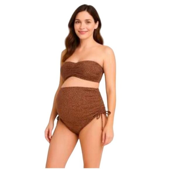 A Pea in the Pod Bikini Animal Print Maternity Swimwear Convertible NWT Medium - Picture 4 of 14